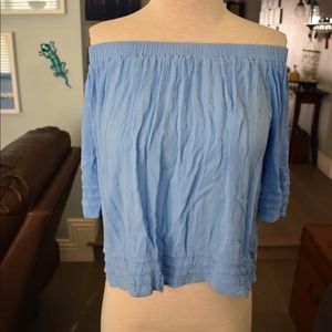 Off shoulder blue top